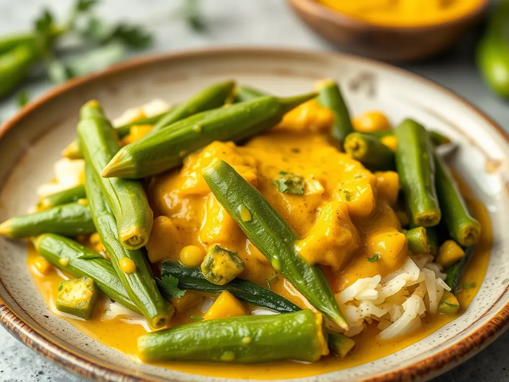Frozen Okra and Prepackaged Yellow Curry Sauce Recipe: How to Cook
